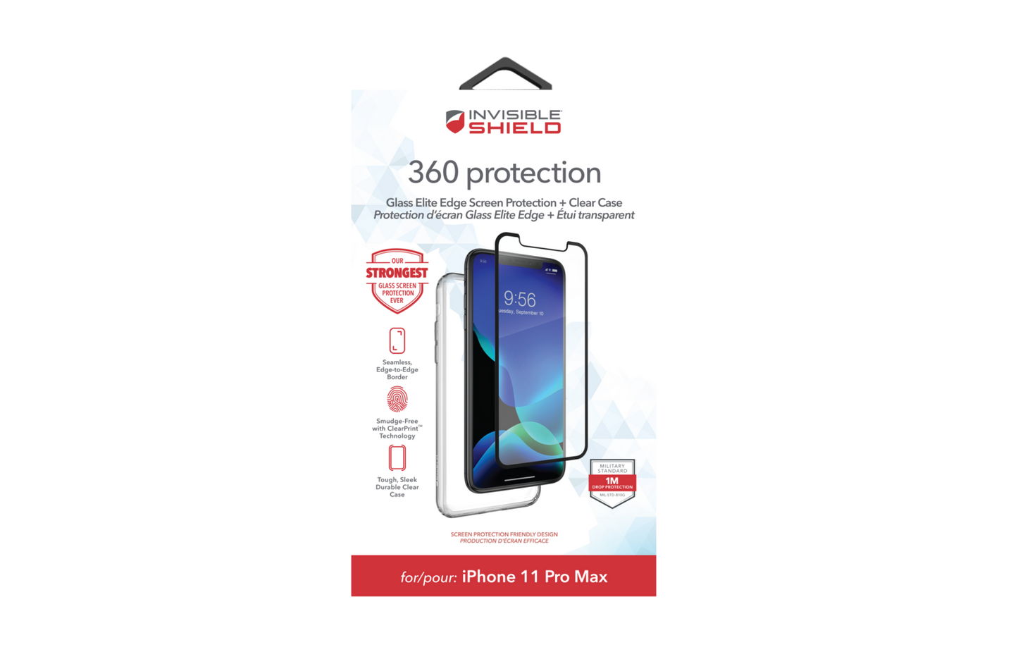 ZAGG InvisibleShield iPhone 11 Pro Max/ Xs Max Glass Elite Edge 360 Protection +