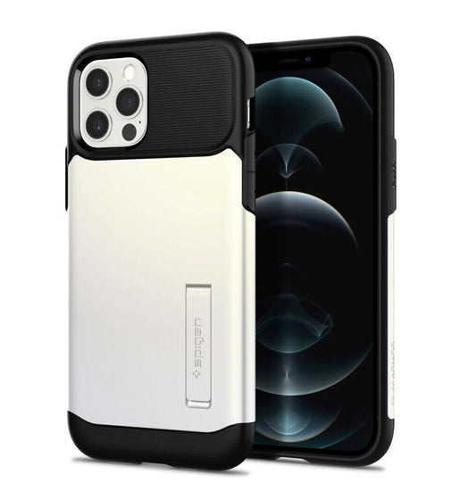 Spigen iPhone 12 / iPhone 12 Pro Slim Armor Case, Pearl White