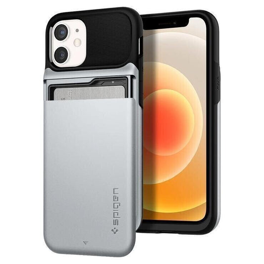 Spigen iPhone 12 mini Slim Armor Wallet Case, Satin Silver