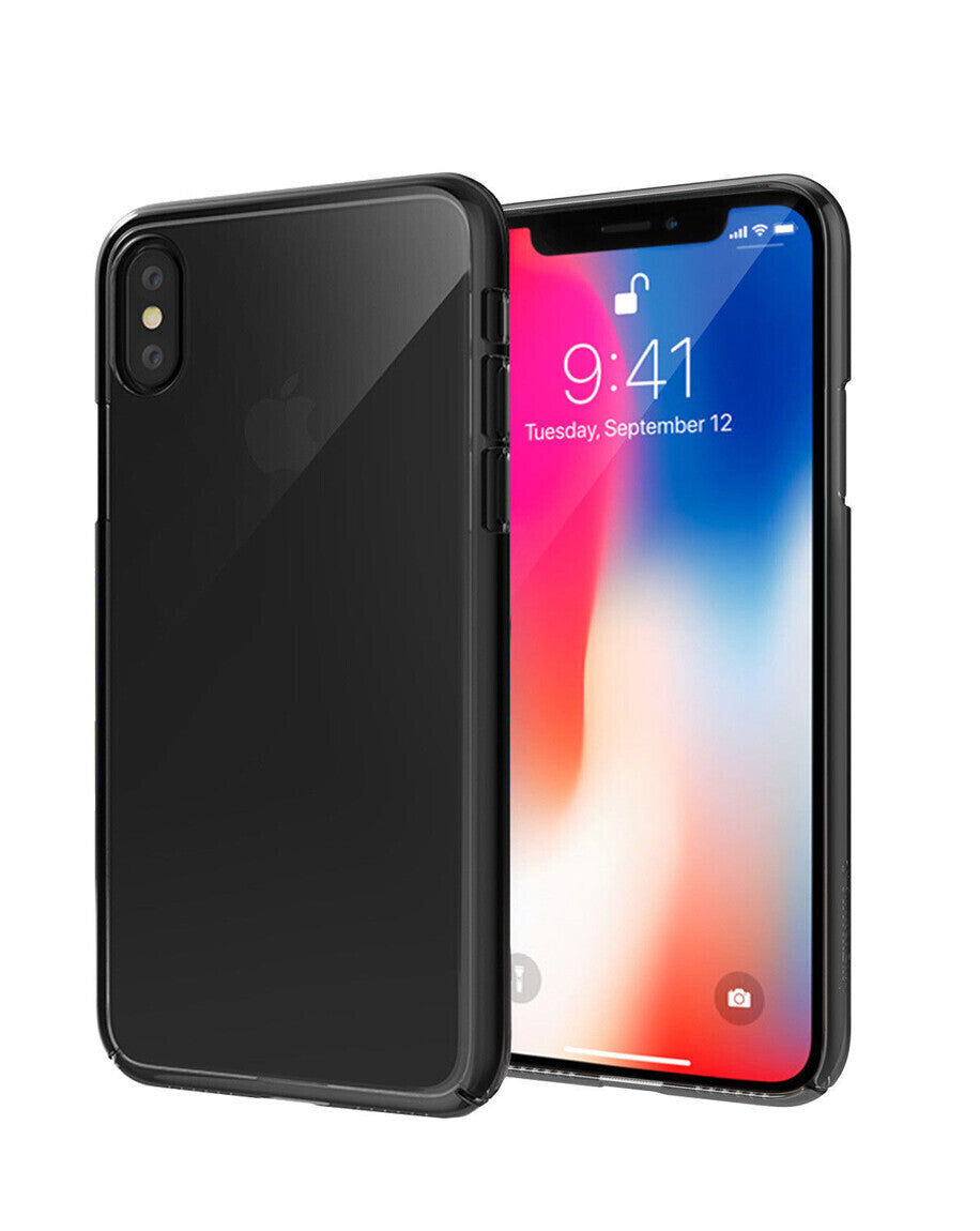 SwitchEasy iPhone Xs Glass X TPU+Glass Case, Black