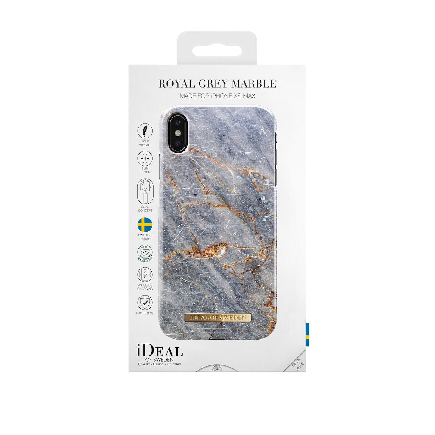 iDeal Of Sweden iPhone Xs Max Fashion Case S/S 2017, Royal Grey Marble