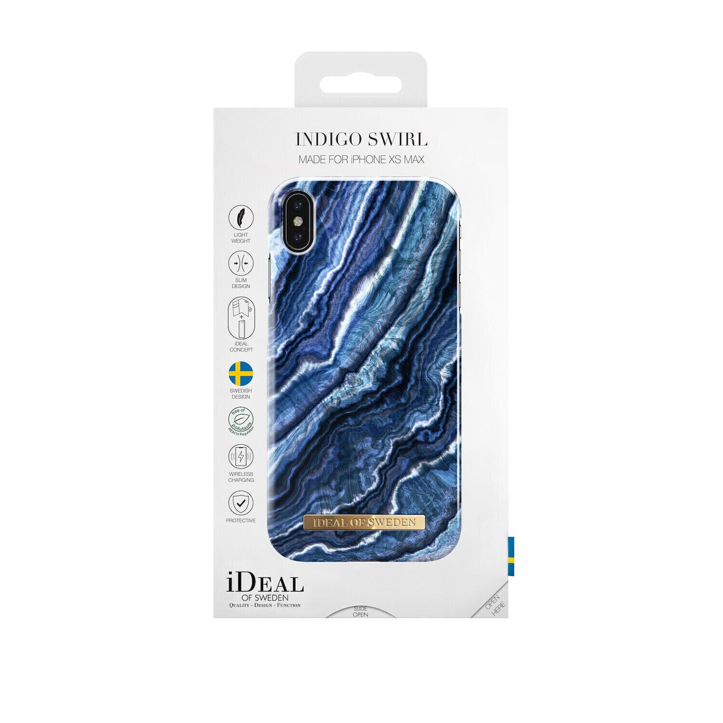 iDeal Of Sweden iPhone Xs Max Fashion Case 2019, Indigo Swirl