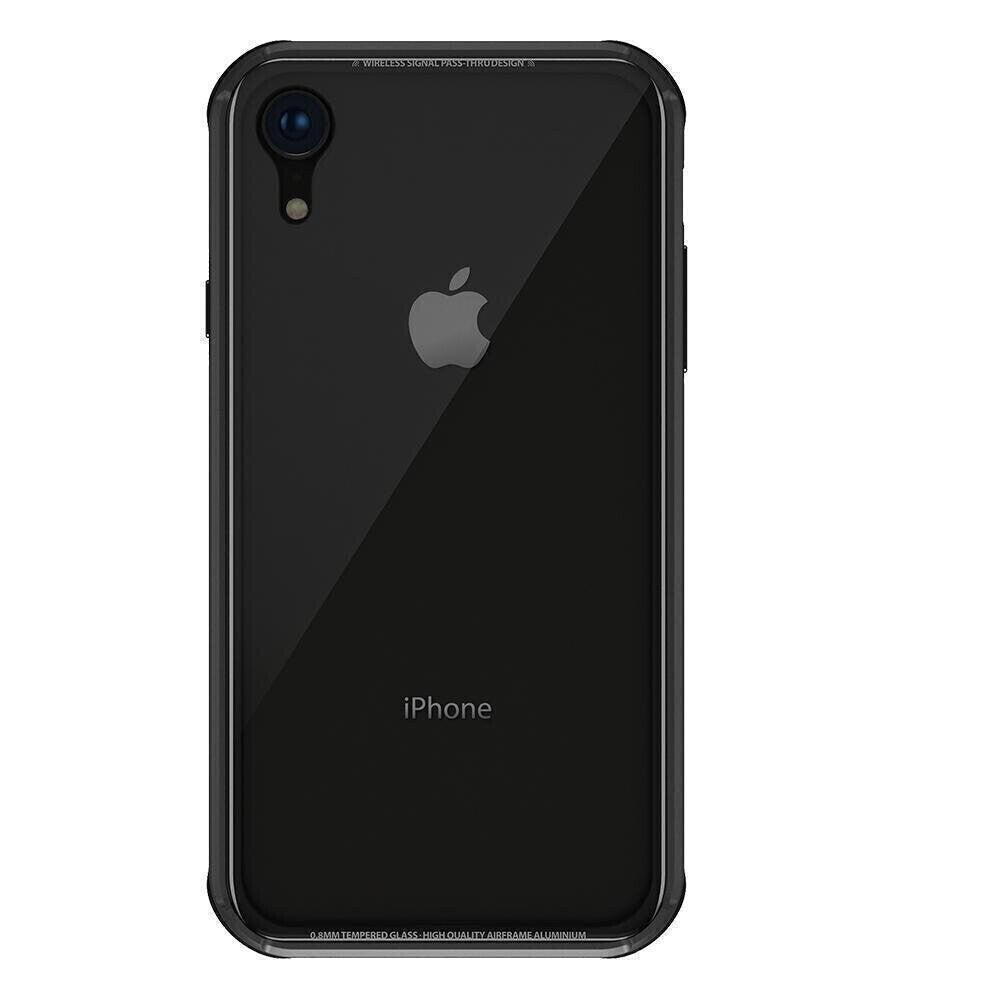 SwitchEasy iPhone Xs Max iGlass Aluminum+Glass+TPU Case, Black