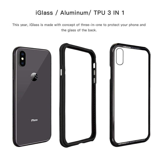 SwitchEasy iPhone Xs Max Glass X TPU+Glass Case, Black