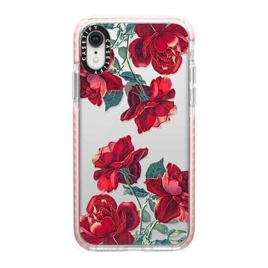 Casetify iPhone XR Impact Case, Frost Red Roses (Transparent)