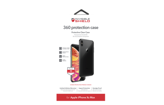 ZAGG InvisibleShield iPhone Xs Max 360 Protection Case, Ultra Clear