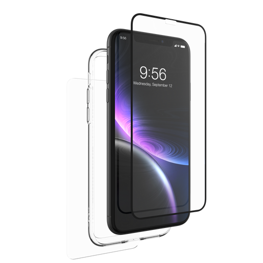 ZAGG InvisibleShield iPhone XR Glass Curve 360 Protection + Case, Black