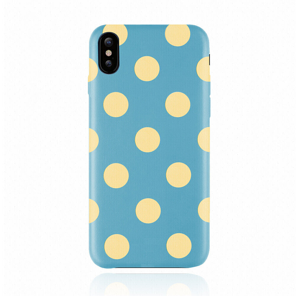 JTLegend iPhone X Polka PU Leather Back Case, Banana Lagoon