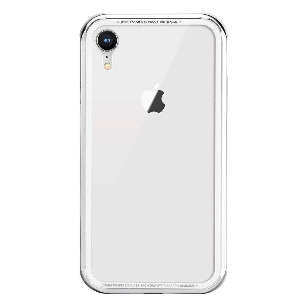 SwitchEasy iPhone XR iGlass Aluminum+Glass+TPU Case, Silver