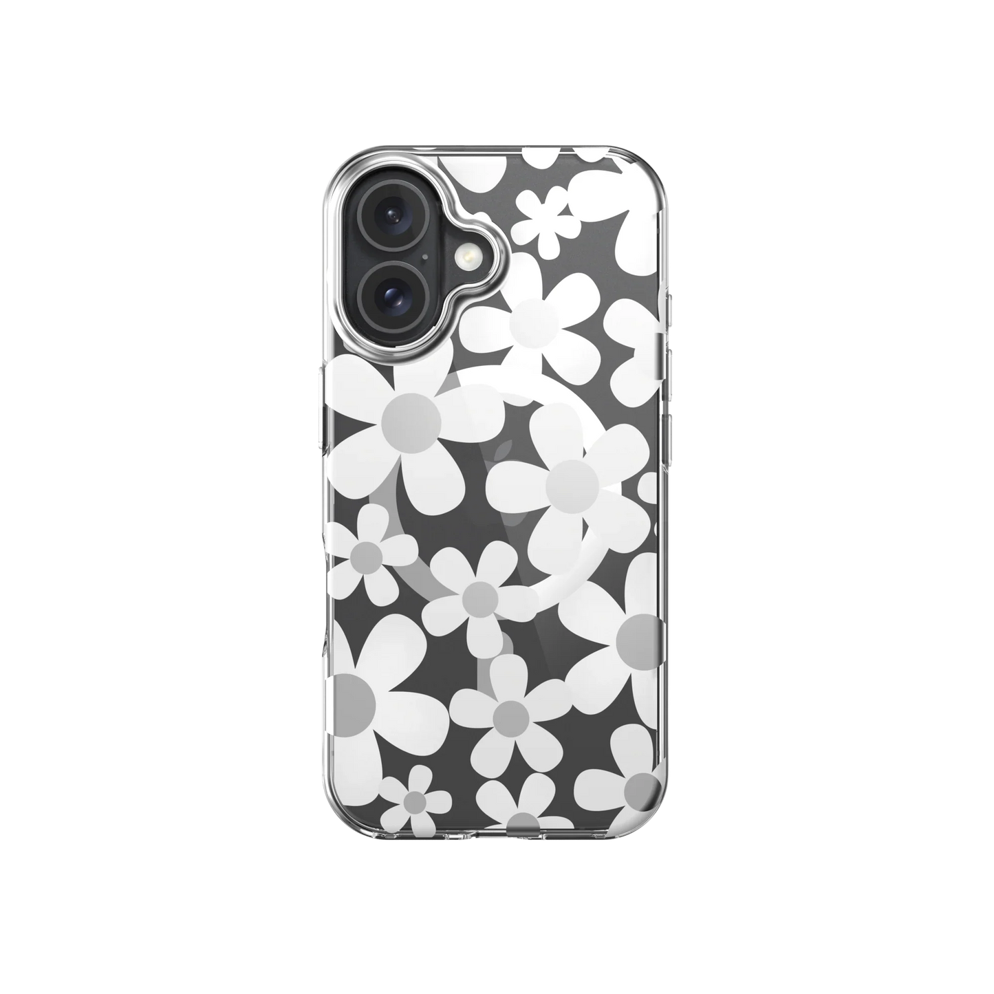 SwitchEasy iPhone 16 Fleur M 3D Pattern Shockproof MagSafe Case, White