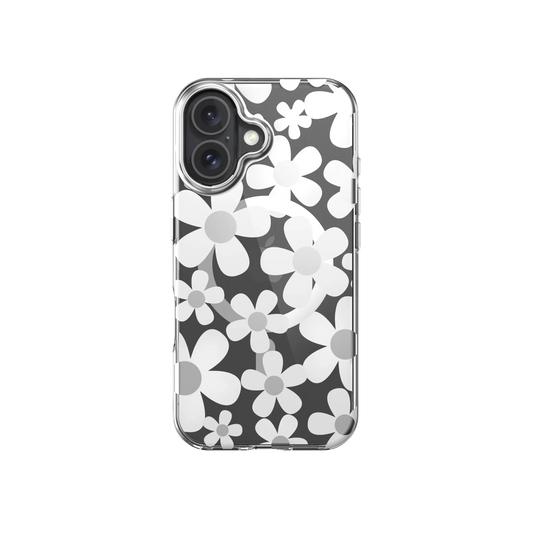 SwitchEasy iPhone 16 Fleur M 3D Pattern Shockproof MagSafe Case, White