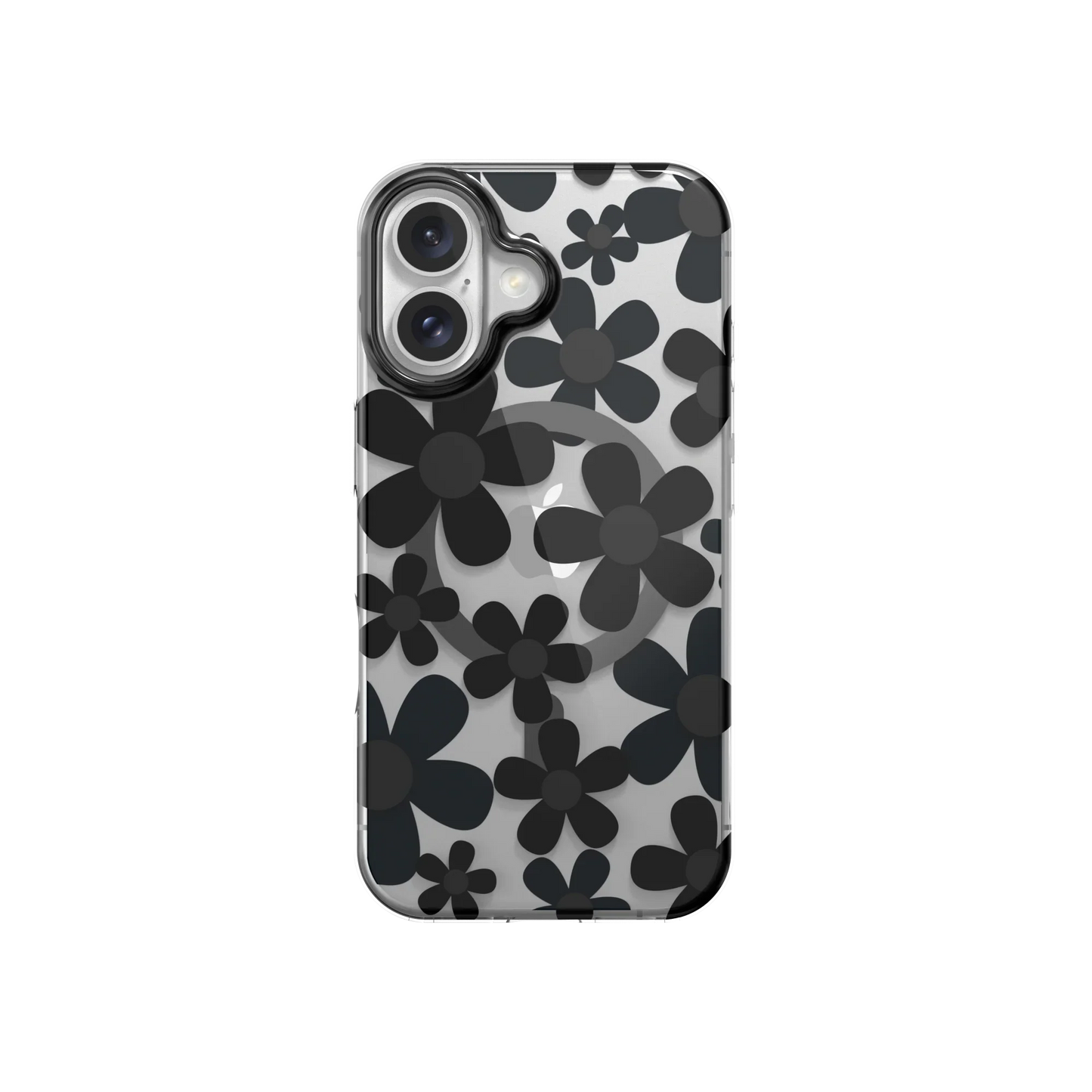 SwitchEasy iPhone 16 Fleur M 3D Pattern Shockproof MagSafe Case, Black