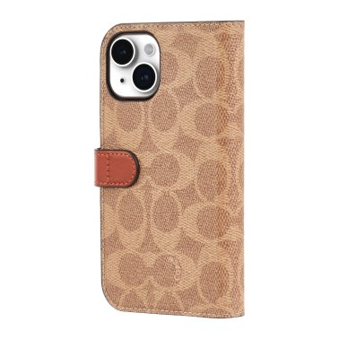 Coach iPhone 13 Folio, Signature C Khaki