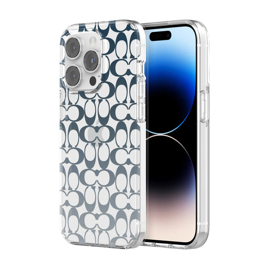 Coach iPhone 14 Pro Max Protective Case, Signature C Blue Ombre